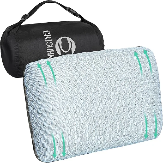 Compressible Memory Foam Pillow with Carry Bag