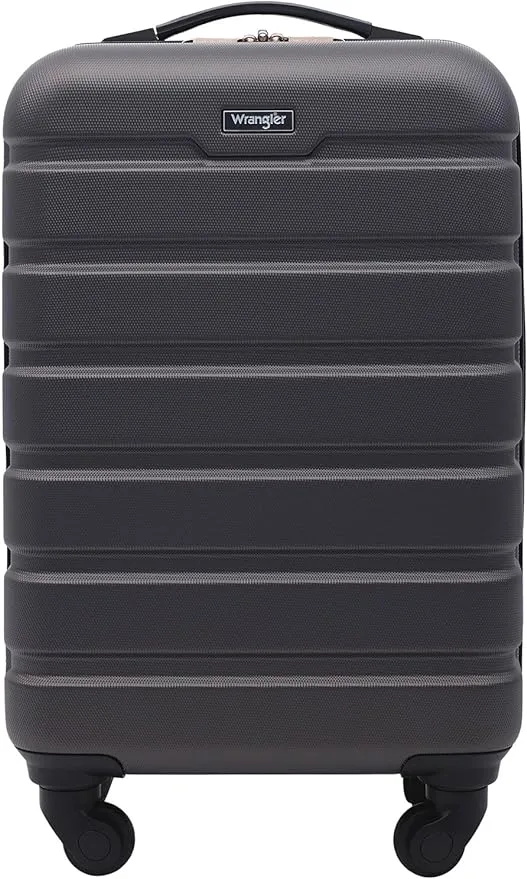 Wrangler Hardside Spinner Carry-On Luggage (22-Inch, Charcoal)