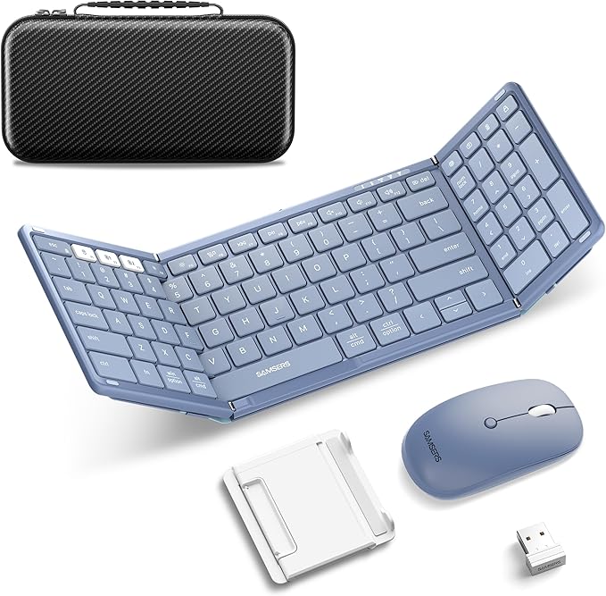 Travel Keyboard: 7 Best Foldable Picks for 2026 9 Samsers Foldable Keyboard and Mouse Combo, Blue